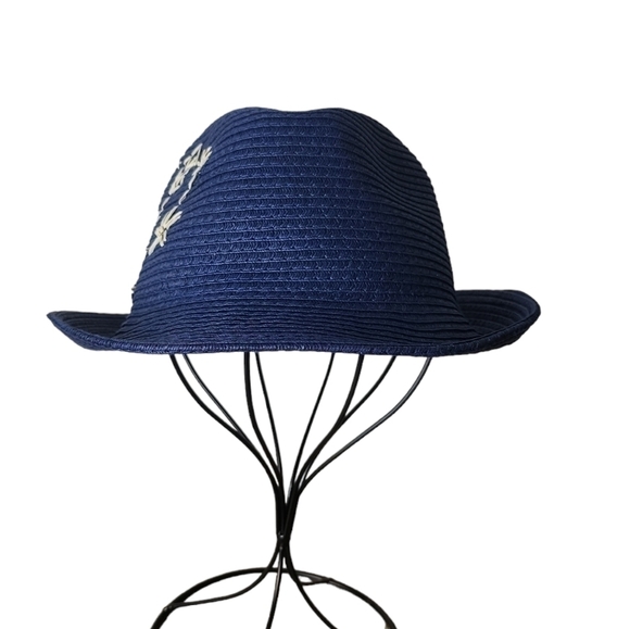 Hatch Blue Rafia Embroidered Fedora - Picture 3 of 7